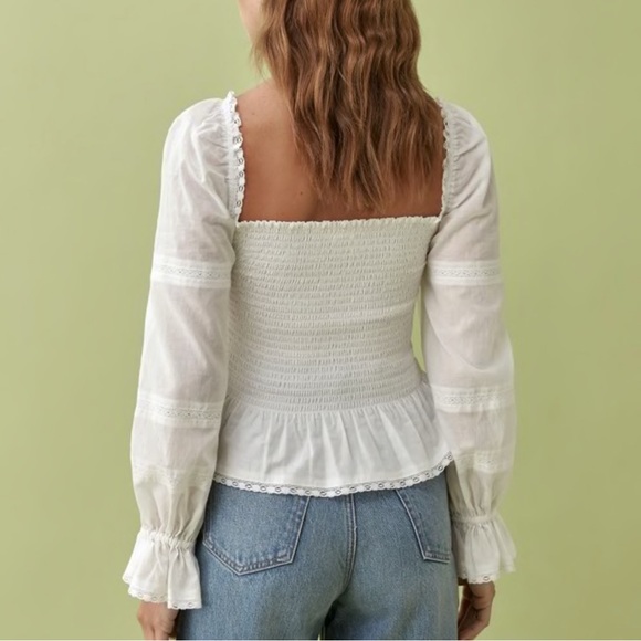 Reformation Roland Top In White Size Extra Large - Picture 3 of 9